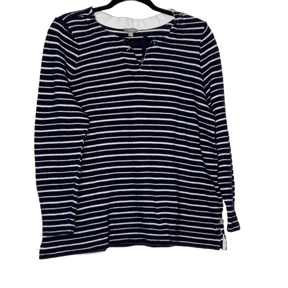 TALBOTS casual striped cotton top. Long sleeves. Size XL - Picture 1 of 6